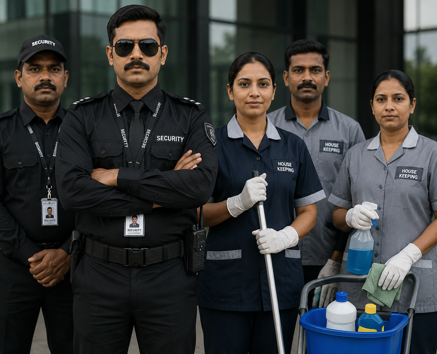 Professional security personnel on duty